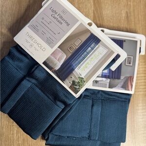 Light filtering pebble satin curtain panel set 34”x84” (x2 four panels )
